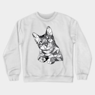 Geometric Doodle Intrigued Cat Crewneck Sweatshirt